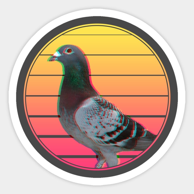 Pigeon Vaporwave Sticker by castrocastro